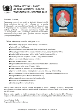 zaproszenie na xliii tradycyjną aukcję książek i grafiki