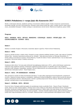 801 011 864 KOREA Południowa (+ wyspa Jeju) dla