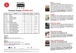 Terminarz filmowy LISTOPAD 2016