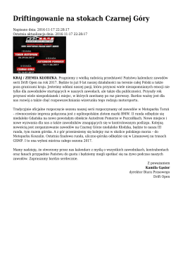 Driftingowanie na stokach Czarnej G&oacute;ry