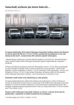 Samochody użytkowe jak świeże bułeczki