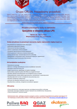 Specjalista w obszarze zakupu LPG