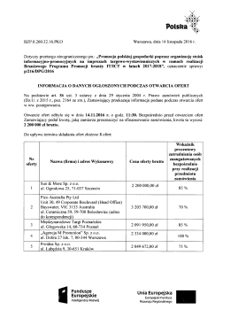 informacja z otwarcia ofert