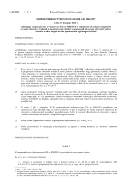 ROZPORZĄDZENIE WYKONAWCZE KOMISJI (UE) 2016