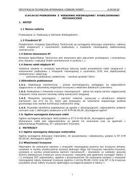 specyfikacja techniczna wykonania i odbioru