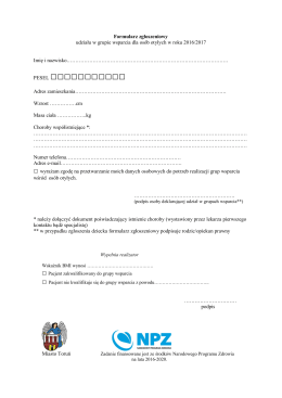 Formularz zgłoszeniowy