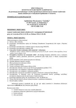 specyfikacja - Sp&oacute;łdzielnia Mieszkaniowa Jask&oacute;łka