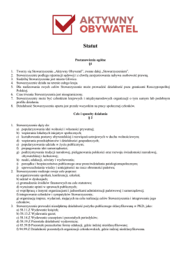 Statut - Stowarzyszenie Aktywny Obywatel