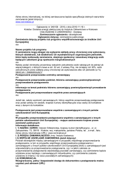 Adres strony internetowej, na której zamieszczona będzie