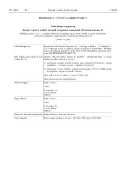 Środki służące reorganizacji &ndash; Decyzja w sprawie środk&oacute;w