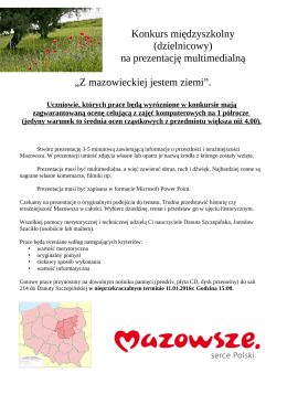 &bdquo;Z mazowieckiej jestem ziemi&rdquo;.