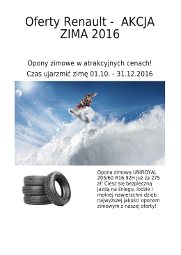 Oferty Renault - AKCJA ZIMA 2016