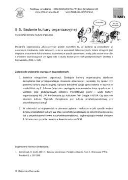 8.5. Badanie kultury organizacyjnej