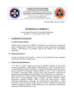 informacja dobowa - Lubuski Urząd Wojewódzki