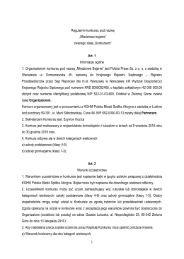 1 Regulamin konkursu pod nazwą „Miedziowe bajanie” zwanego