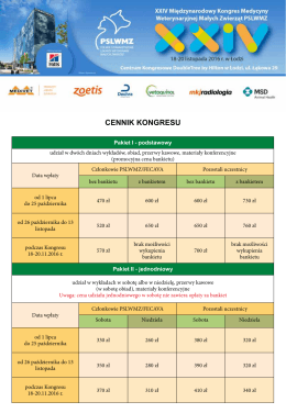cennik kongresu