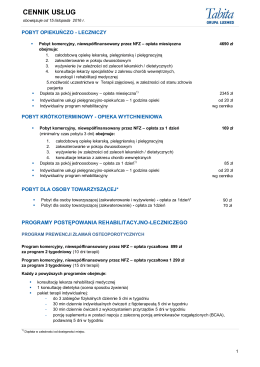 Tabita Cennik usług