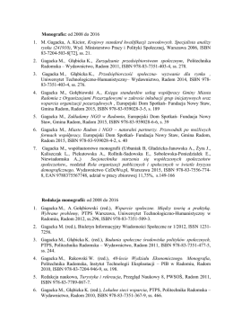 Wybrane publikacje - Uniwersytet Technologiczno