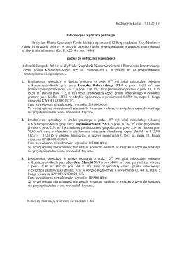 Informacja o wyniku I przetargu - Biuletyn Informacji Publicznej
