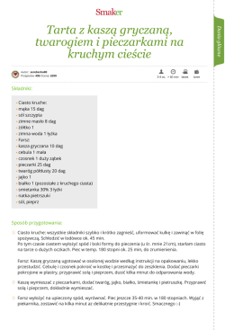 Tarta z kaszą gryczaną, twarogiem i pieczarkami na