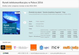 Rynek telekomunikacyjny w Polsce 2016