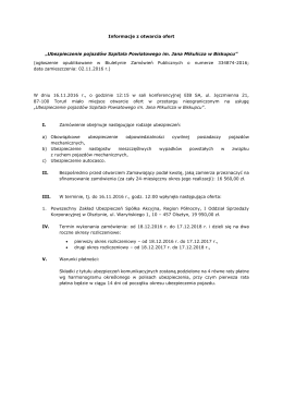Informacje z otwarcia ofert