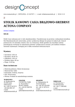 STOLIK KAWOWY CASIA SILVER ACTONA COMPANY