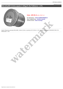Nikrothal80 0.2mm,szpula 2.32kg,R=34,71Ohm/m +/-5%