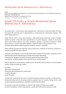 Generuj PDF - Ministerstwo Spraw Wewnętrznych i Administracji