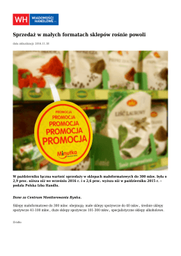 Sprzedaż w małych formatach sklep&oacute;w rośnie powoli