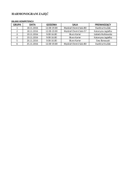 harmonogram zajęć