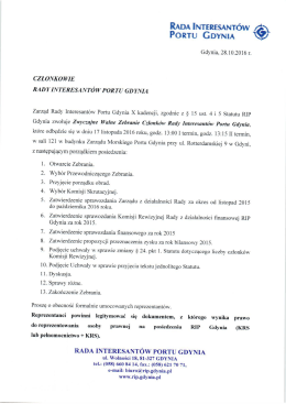 Zwyczajne Walne Zebranie Członk&oacute;w RIP