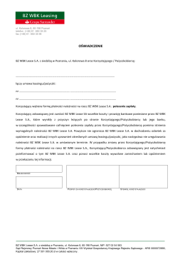 Polecenie zapłaty (BZ WBK Lease SA)