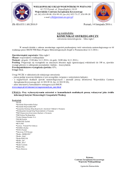 komunikat ostrzegawczy