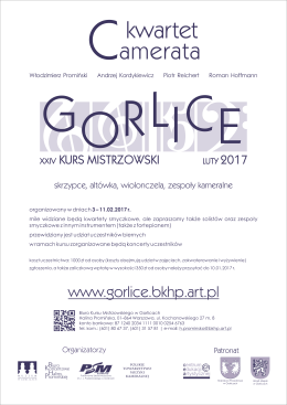 Afisz XXIV Mistrzowskiego kursu Gorlice 2017