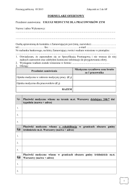 Formularz ofertowy