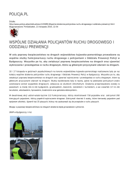 POLICJA.PL WSPÓLNE DZIAŁANIA POLICJANTÓW RUCHU