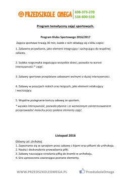 Programem Klubu Sportowego - listopad