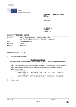 14272/16 mik/dk 1 GIP 1B SPRAWY WEWNĘTRZNE 1. Przyjęcie