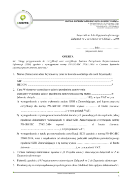 Załącznik nr 3 Formularz Oferta