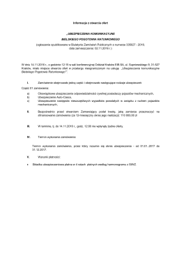 Informacje z otwarcia ofert „UBEZPIECZENIA