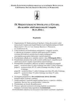IX Międzyszkolne Spotkania Gitarowe