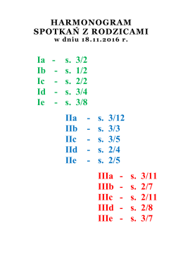 s. 3/4 Ie - s. 3/8 IIa - s. 3/12 IIb - s. 3/3 IIc