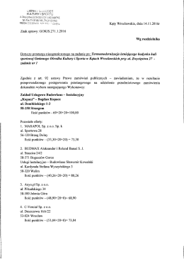 Informacja o wyborze najkorzystniejszej oferty