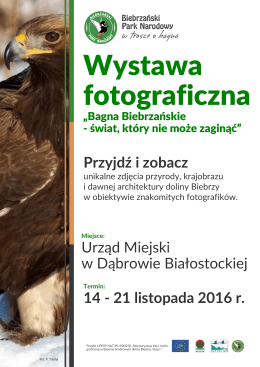 Przyjdź i zobacz 14 - 21 listopada 2016 r. Urząd Miejski w Dąbrowie