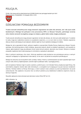 POLICJA.PL DZIELNICOWI POMAGAJĄ BEZDOMNYM