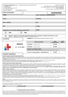 formularz zam&oacute;wienia - AS Messe Consulting
