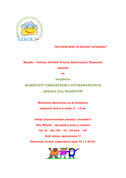 SZKOŁA DLA RODZIC&Oacute;W