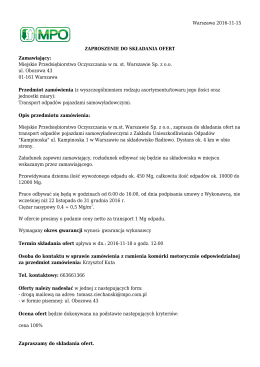Transport odpadów pojazdami samowyładowczymi.