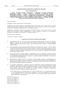 ROZPORZĄDZENIE WYKONAWCZE KOMISJI (UE) 2016